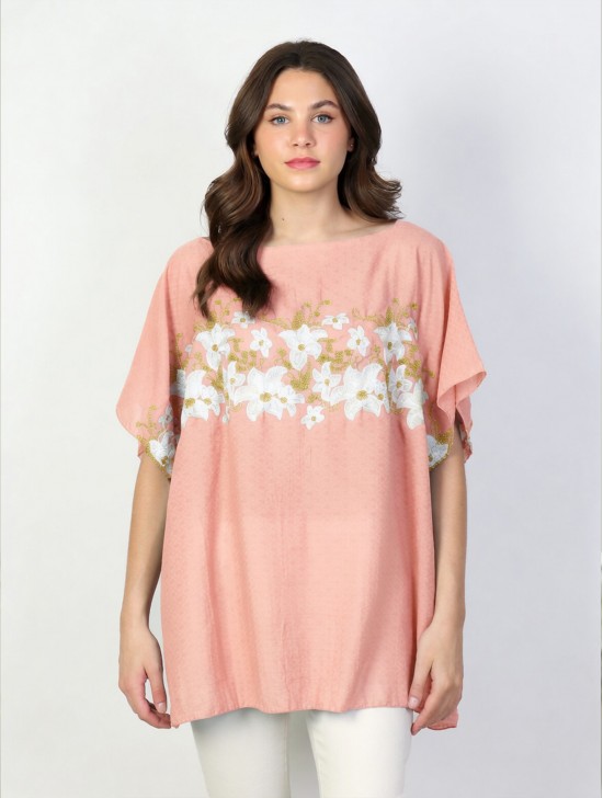 Floral Embroidery Breathable Top